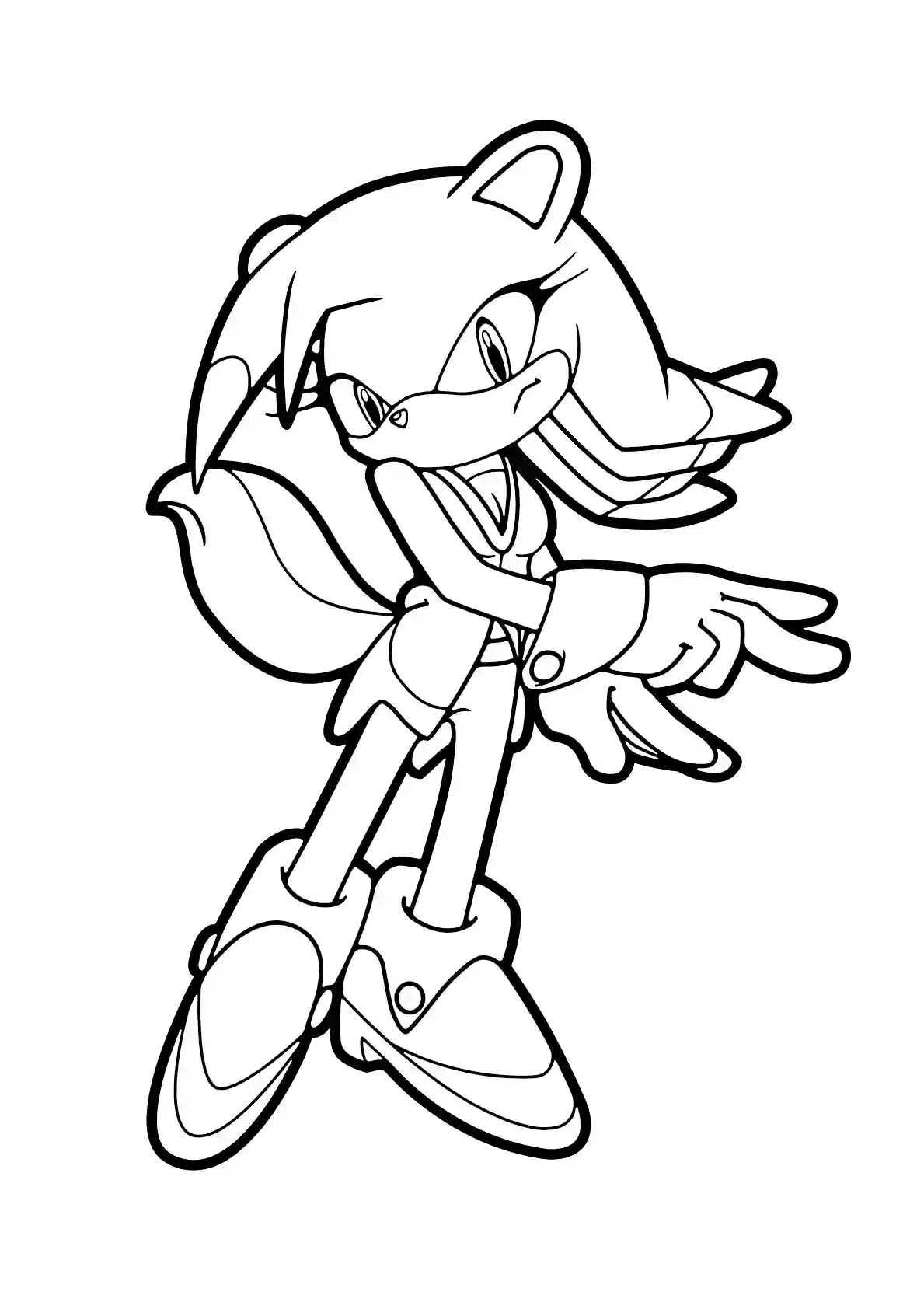 Amy Rose Pointing Sonic Coloring Page