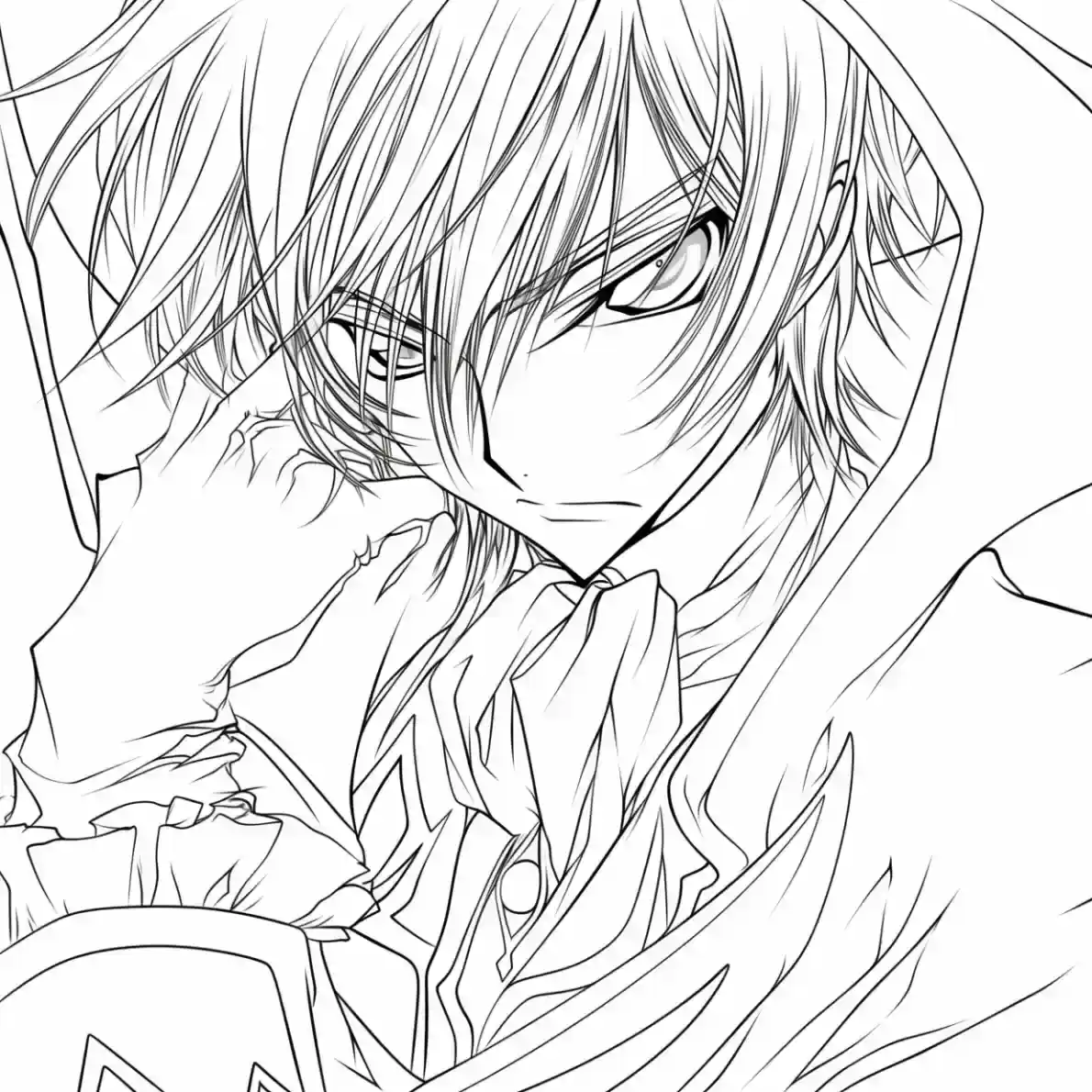 Anime Girl Portrait Coloring Page