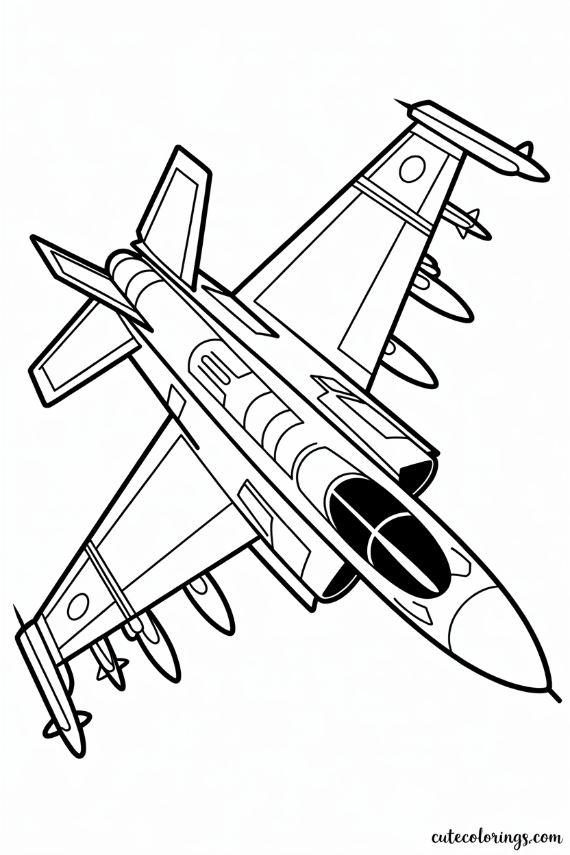 Military aircraft with missiles bombs intricate art