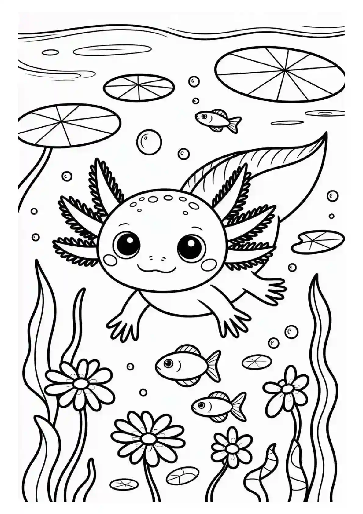 Axolotl Natural Habitat Coloring Page