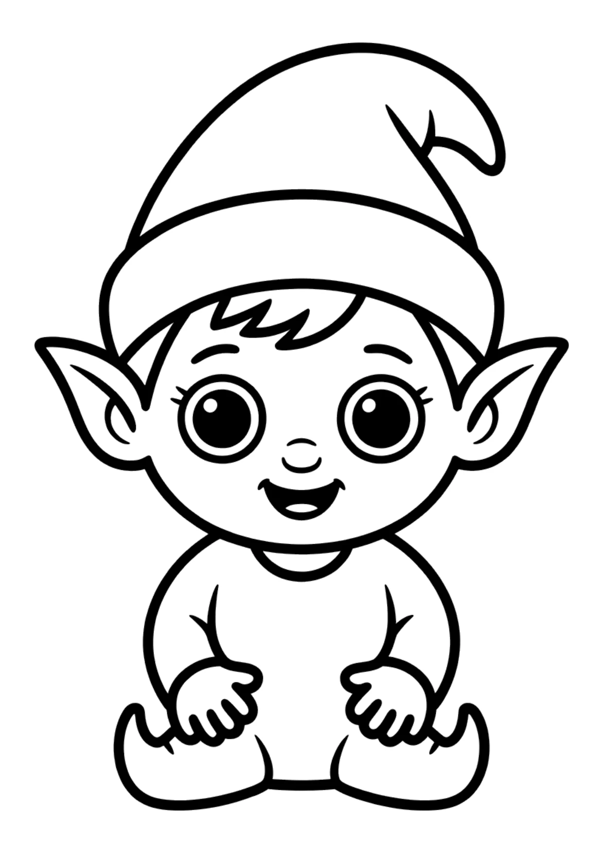 Dibujo fácil de un lindo duende bebé para colorear