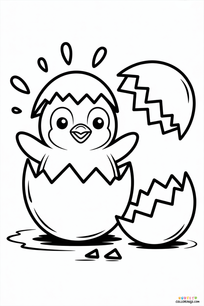 Baby Penguin Hatching From Egg Shell