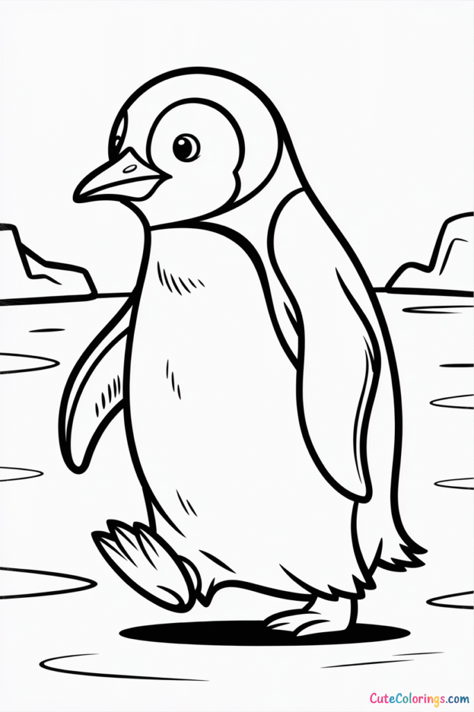 Baby Penguin Learning First Steps Walk