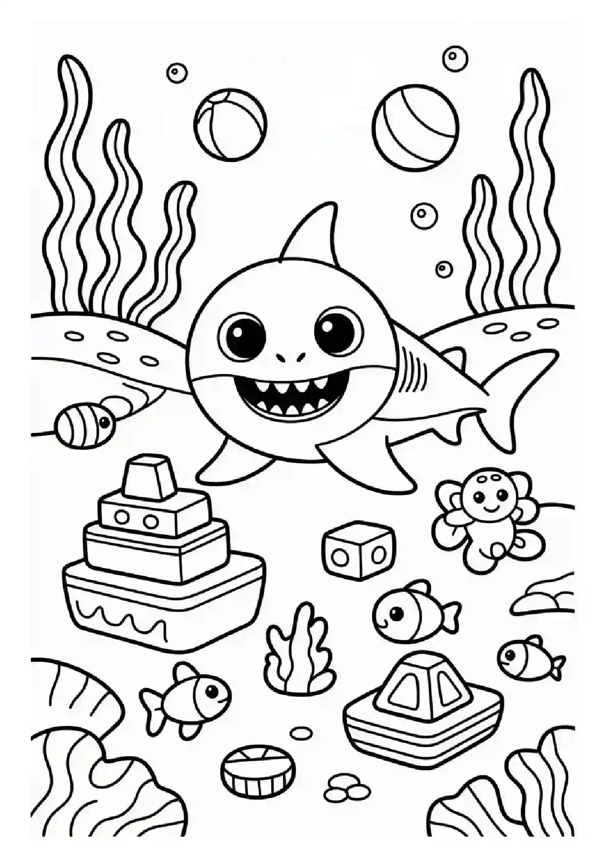 Baby Shark Creative Play Coloring Page
