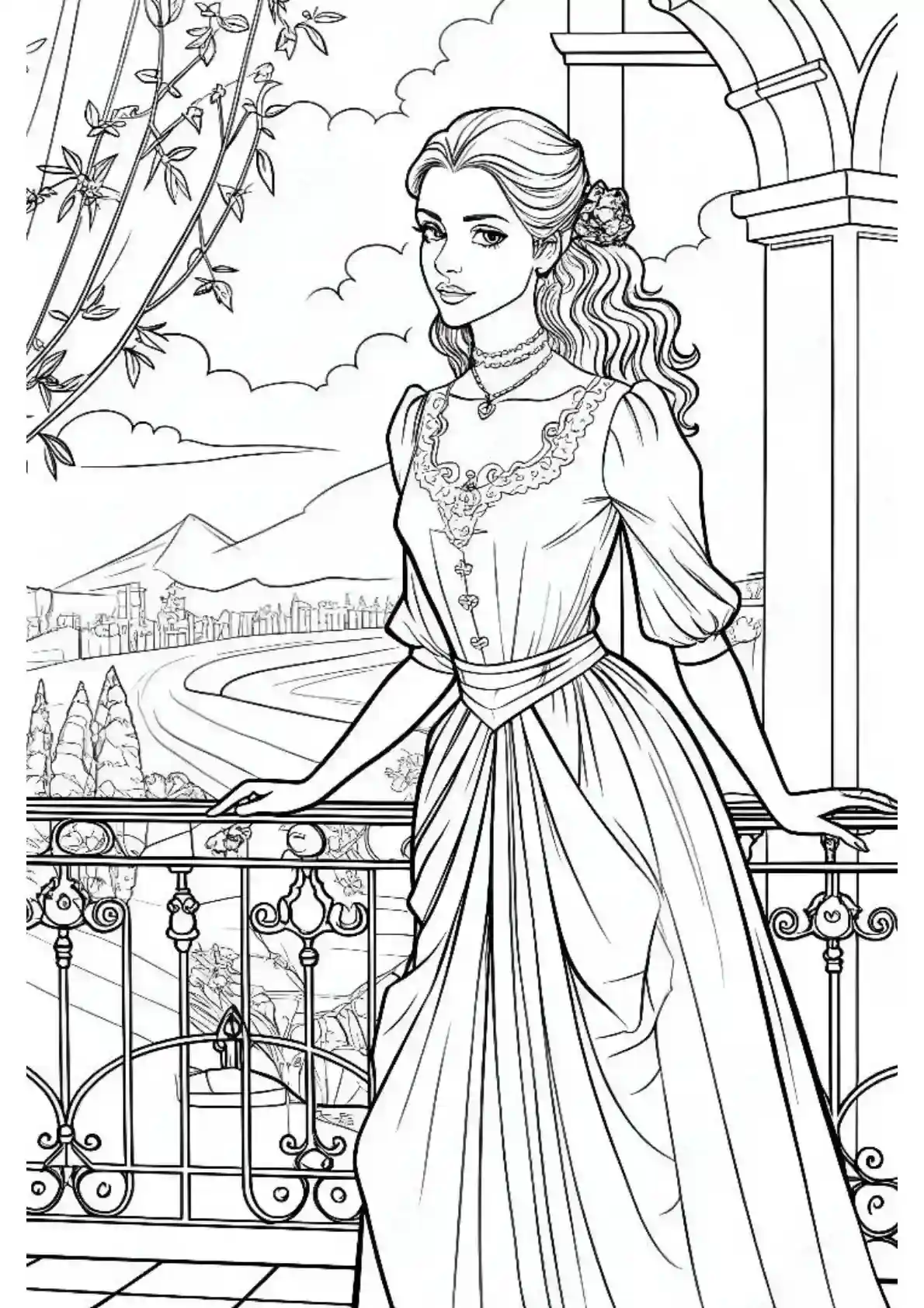 Barbie on Elegant Palace Balcony