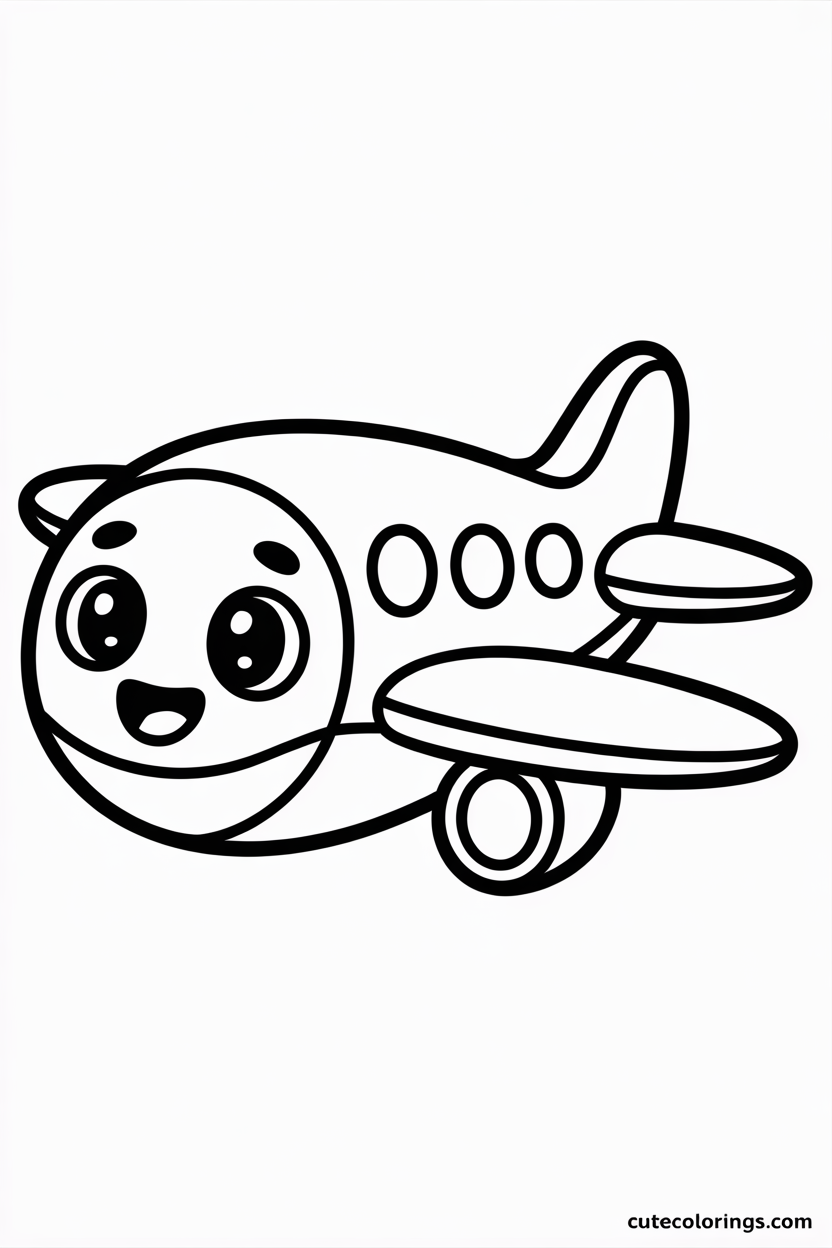 Simple cheerful plane perfect for young children