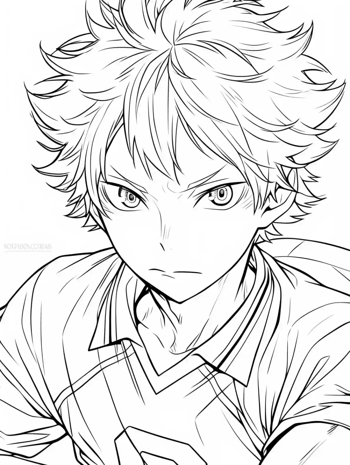 Blonde Anime Boy Coloring Page