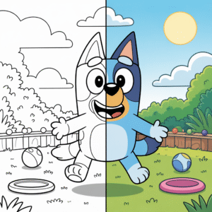 Aperçu des coloriages Bluey