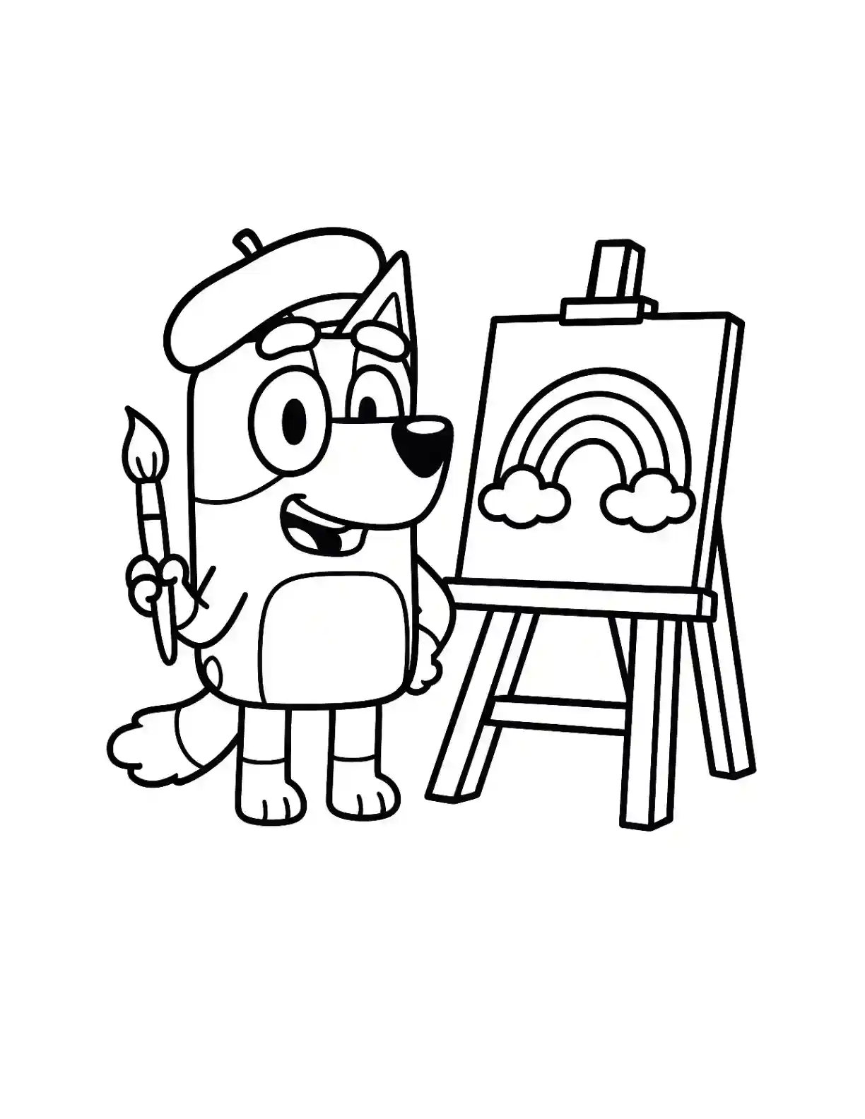 Bluey Art Painting Coloring Page