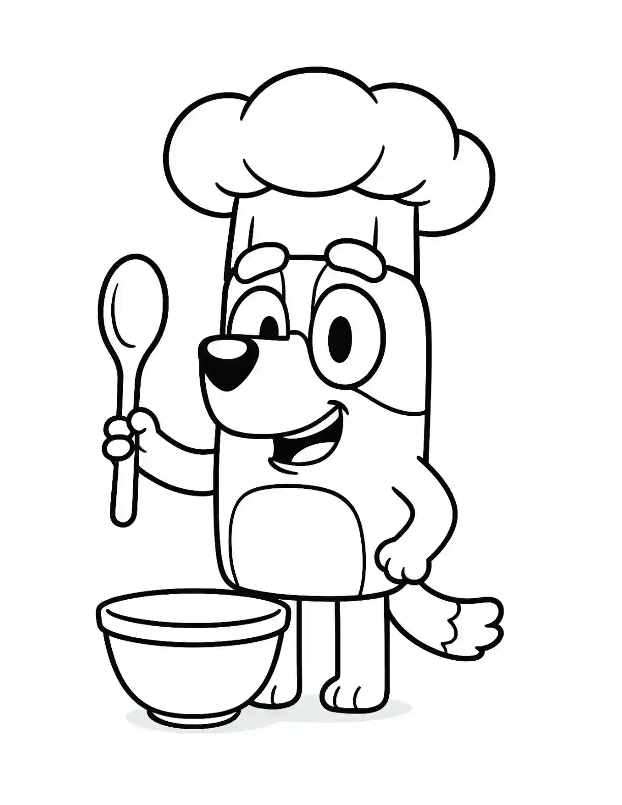 Bluey Playing Drums Coloring Page