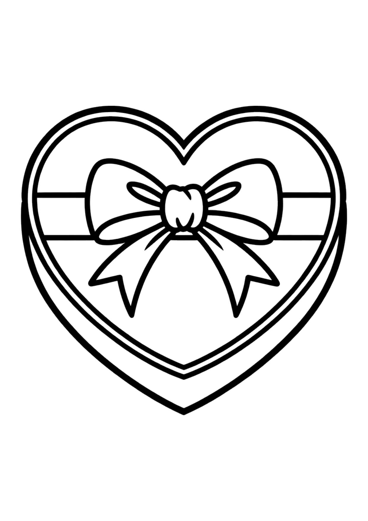 Coloriage facile de la Saint-Valentin avec une boîte de chocolats