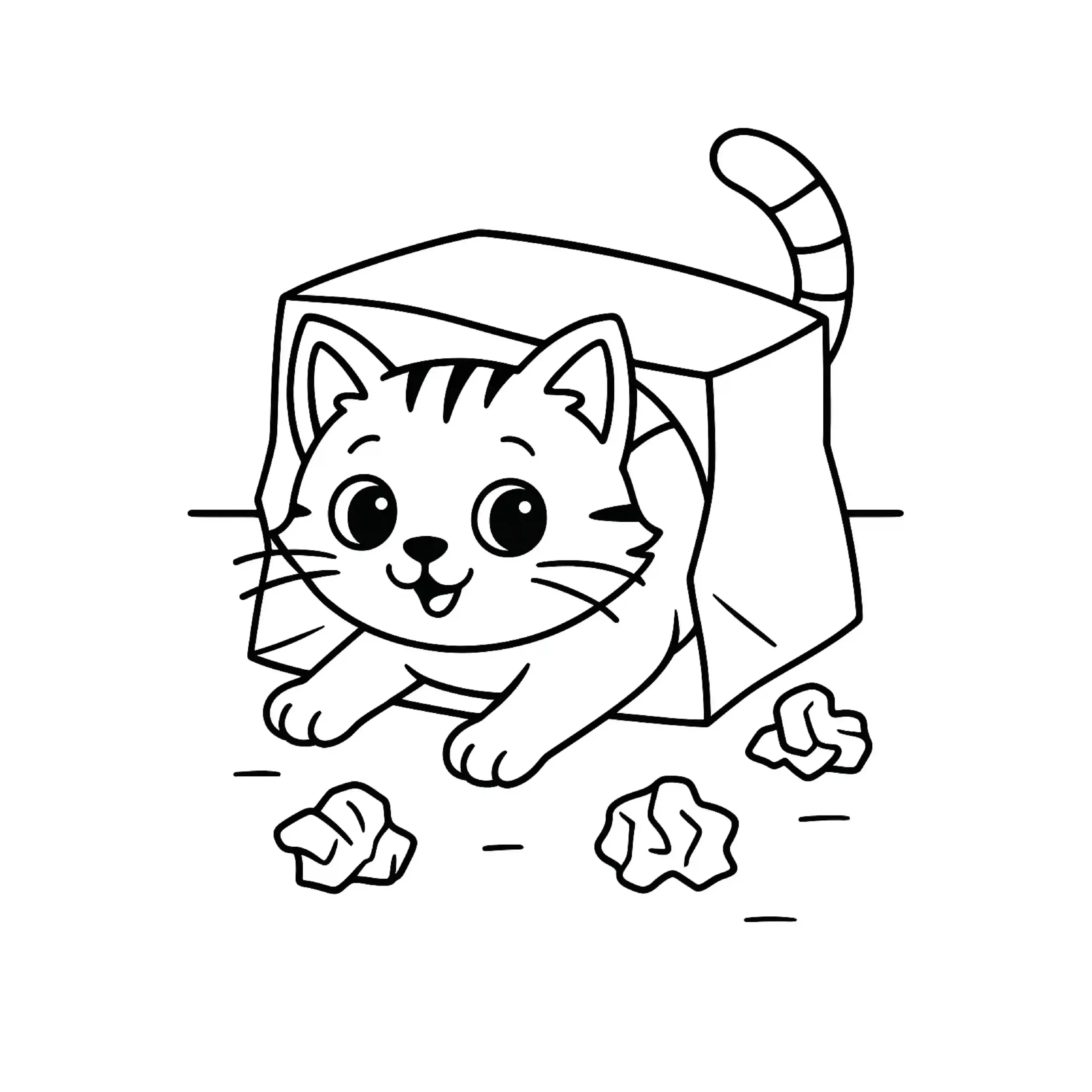 Box Playing Kitten