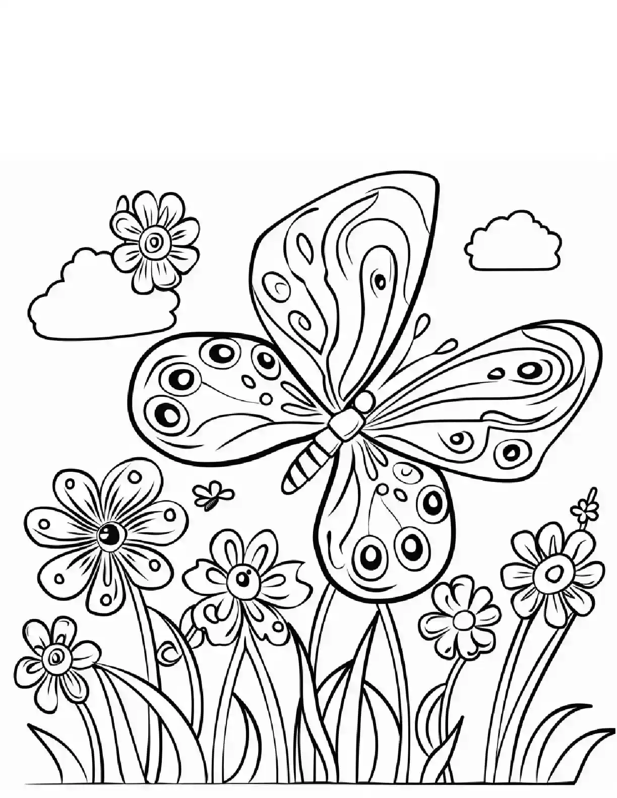 Butterfly in Flower Meadow
