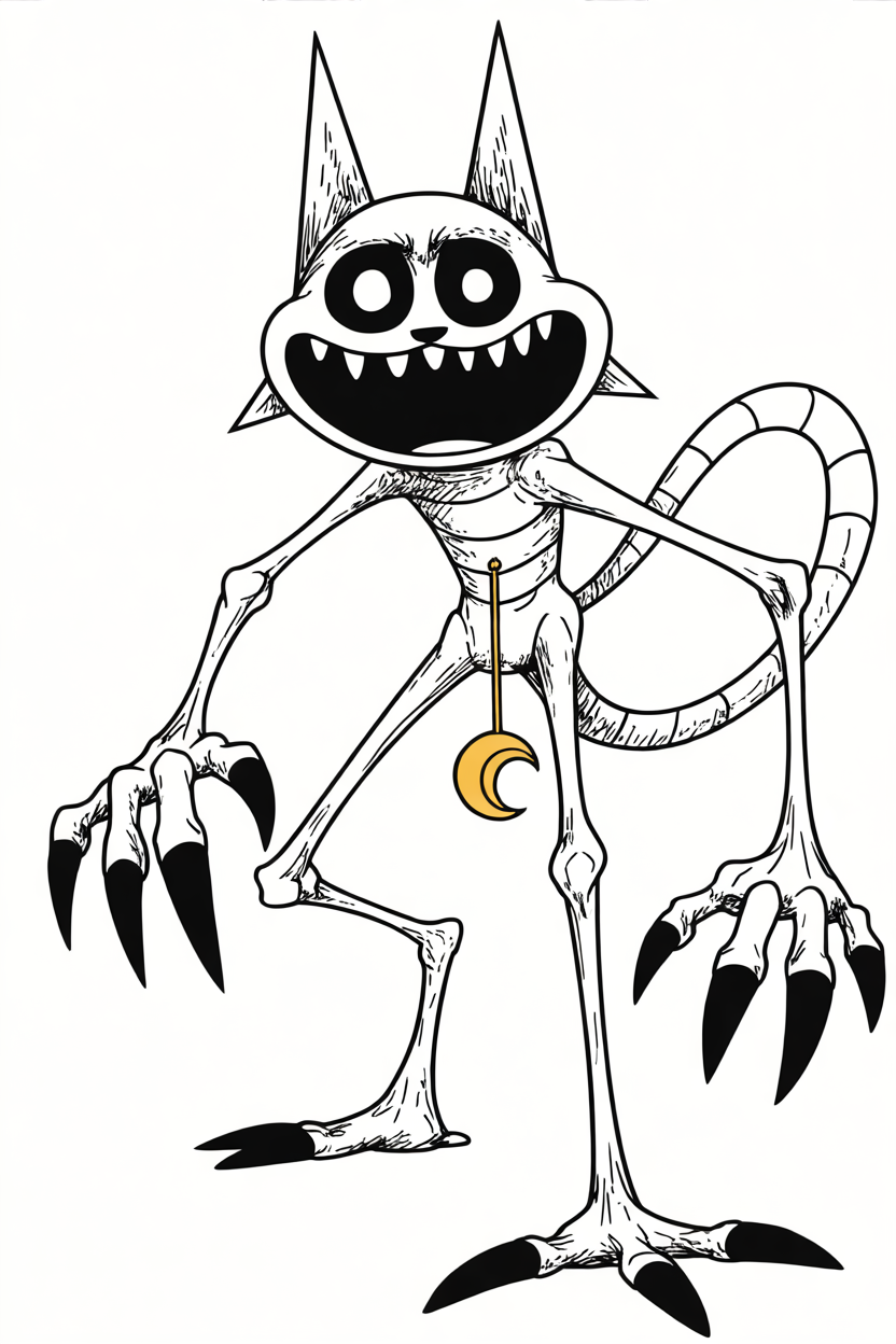 CatNap Scary Skeleton Style Coloring