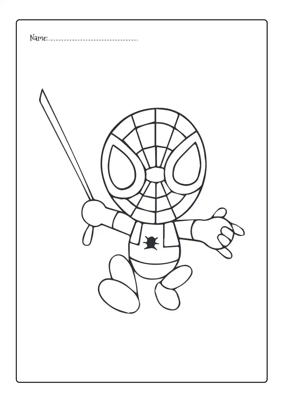 Chibi Spiderman Coloring Page