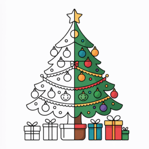 Preview of christmas tree coloring pages