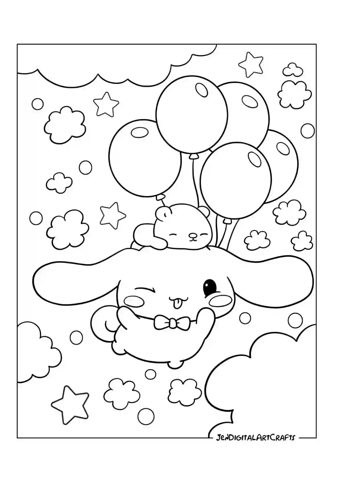 Cinnamoroll Balloon Coloring Page