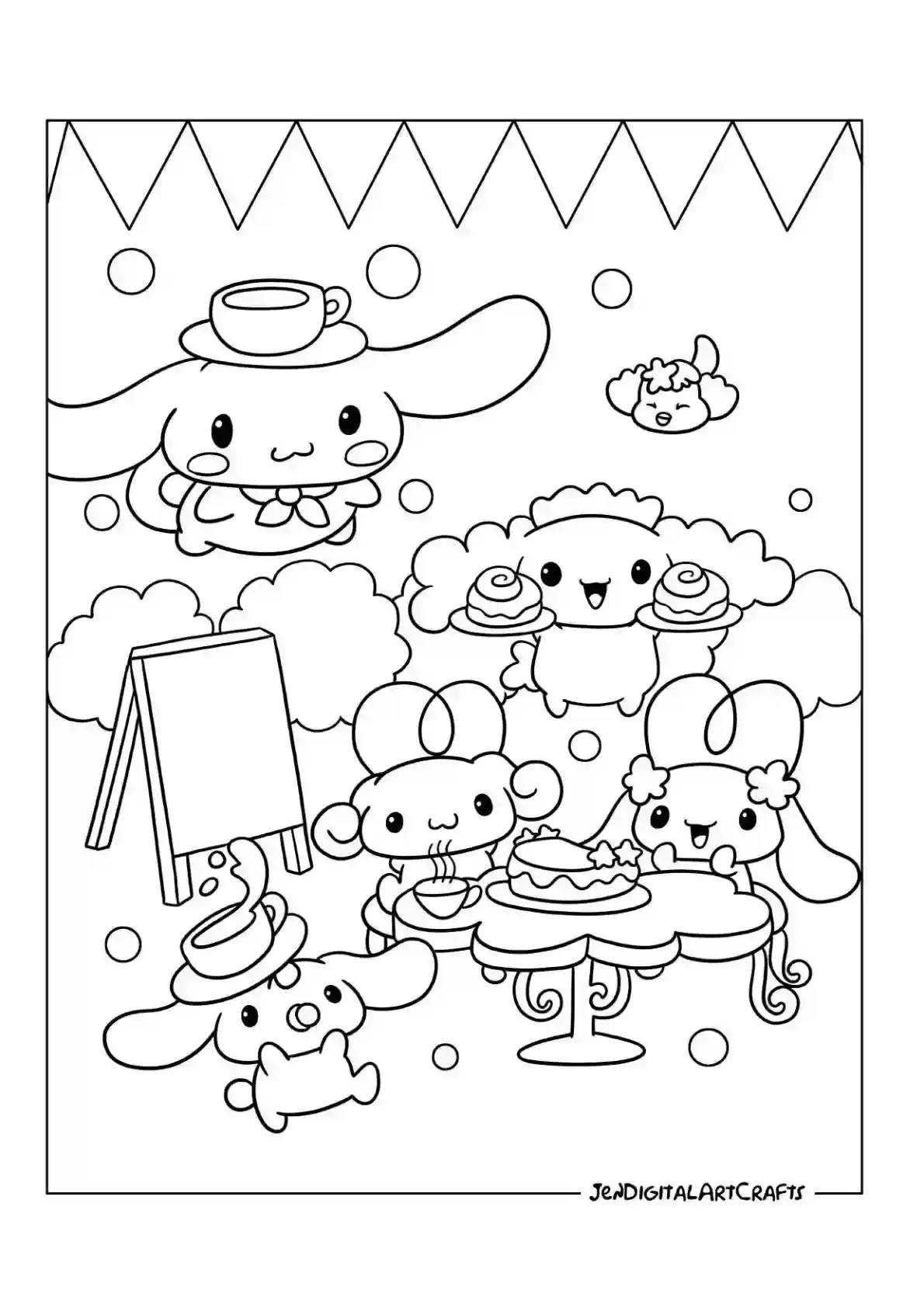 Cinnamoroll Cafe Coloring Page