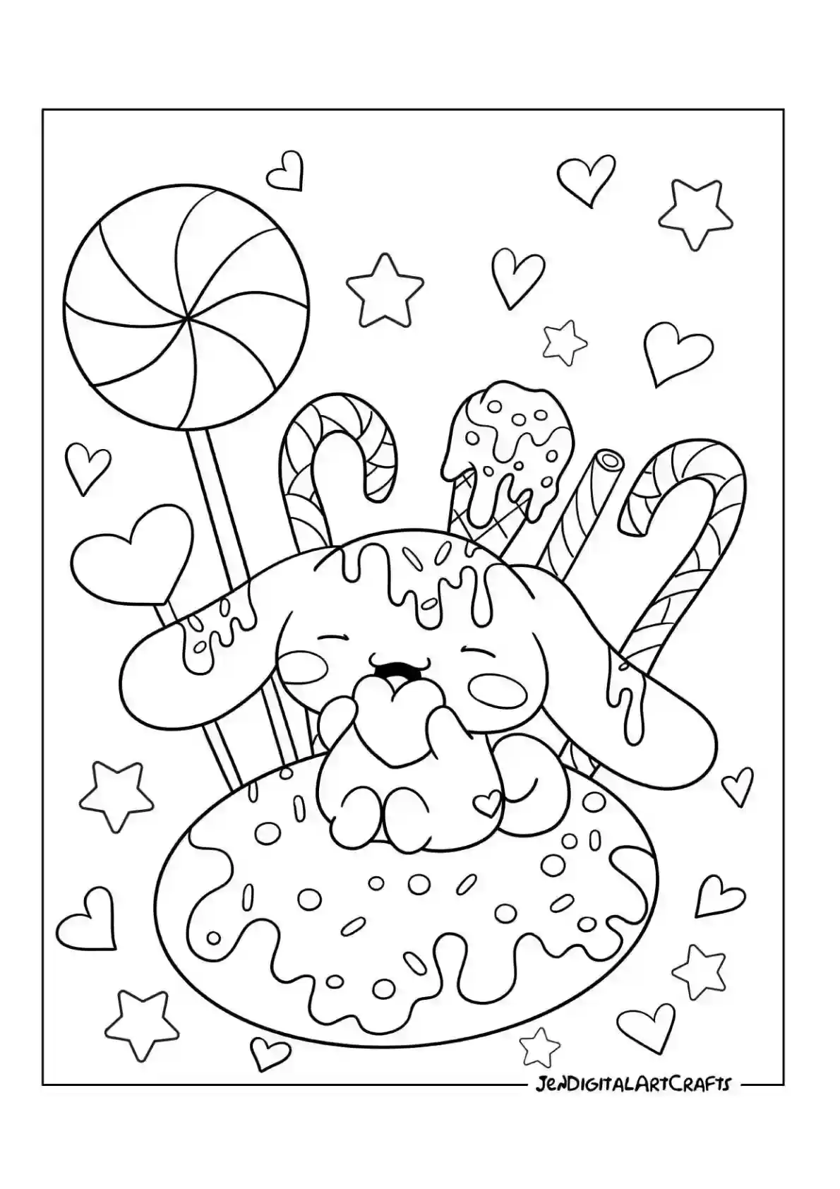 Cinnamoroll Candy Coloring Page