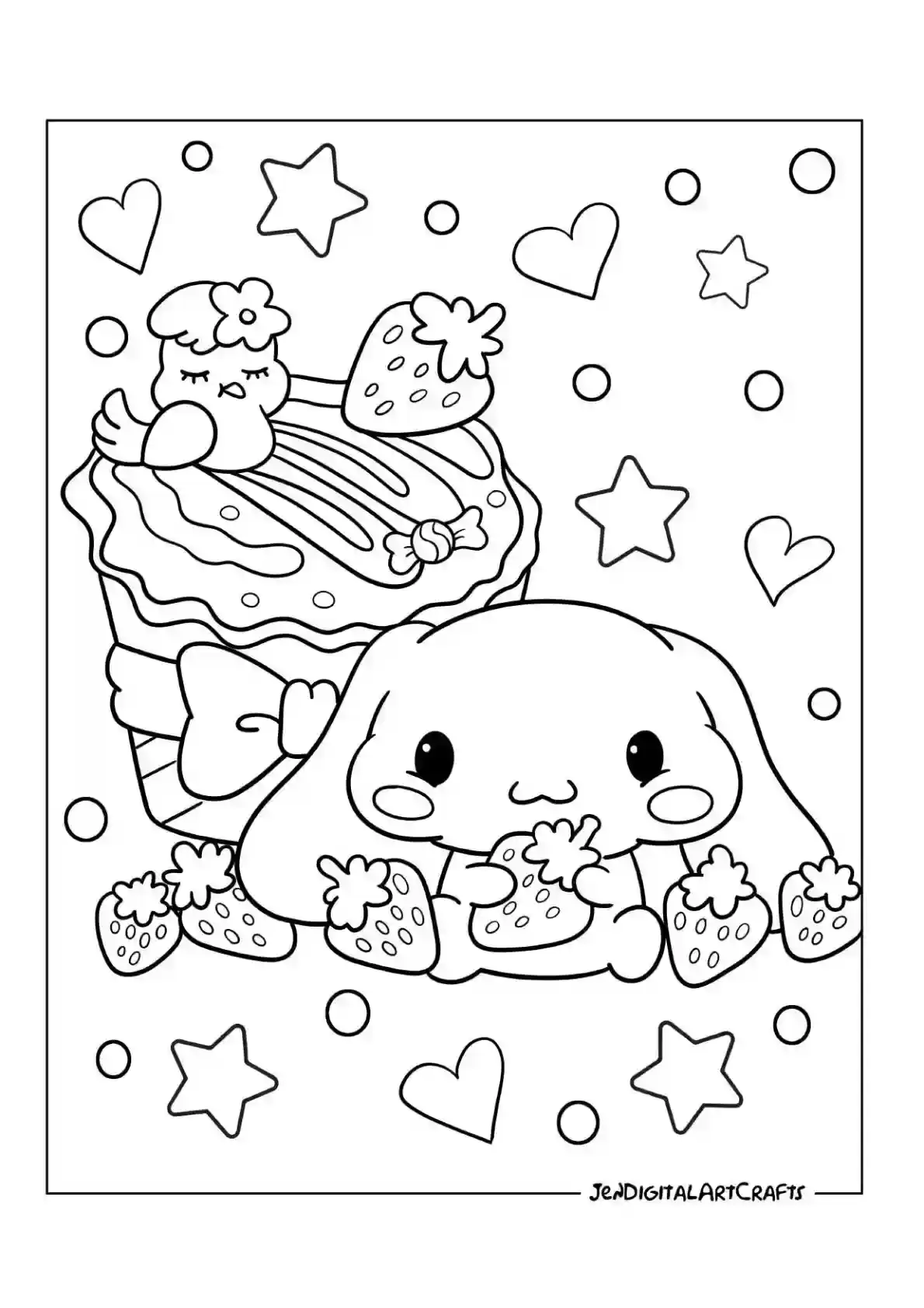 Cinnamoroll Dessert Coloring Page
