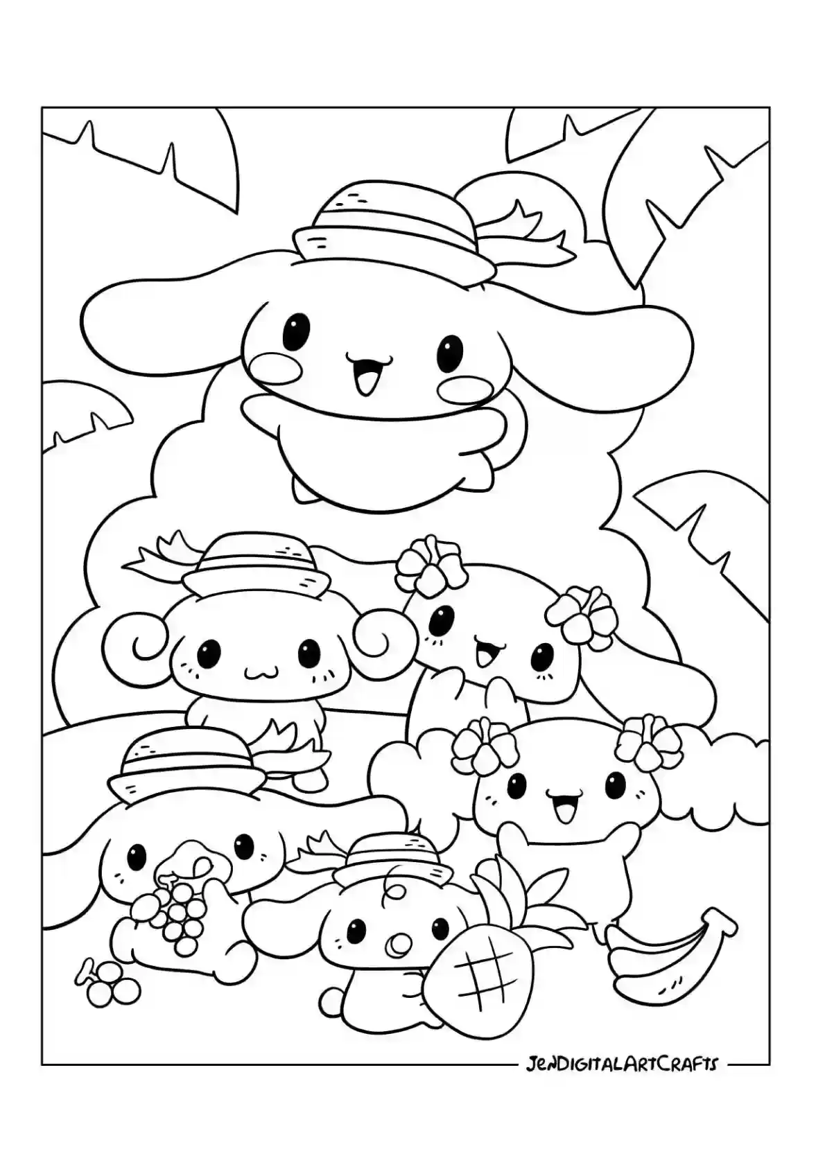 Cinnamoroll Family Coloring Page