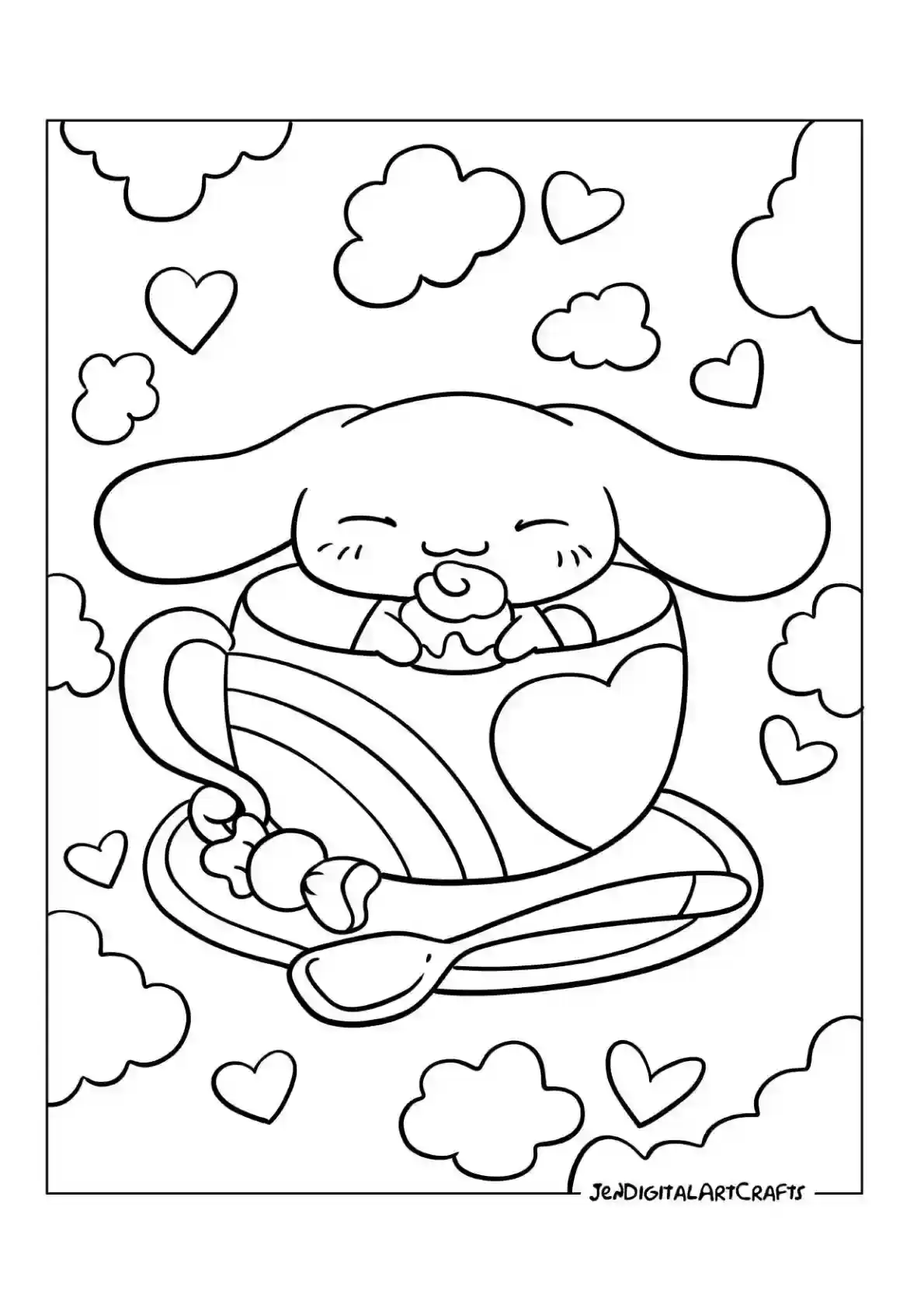 Cinnamoroll Teacup Coloring Page