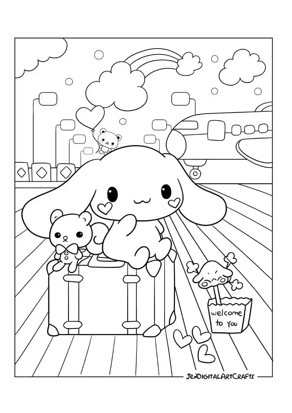 Cinnamoroll Welcome Coloring Page