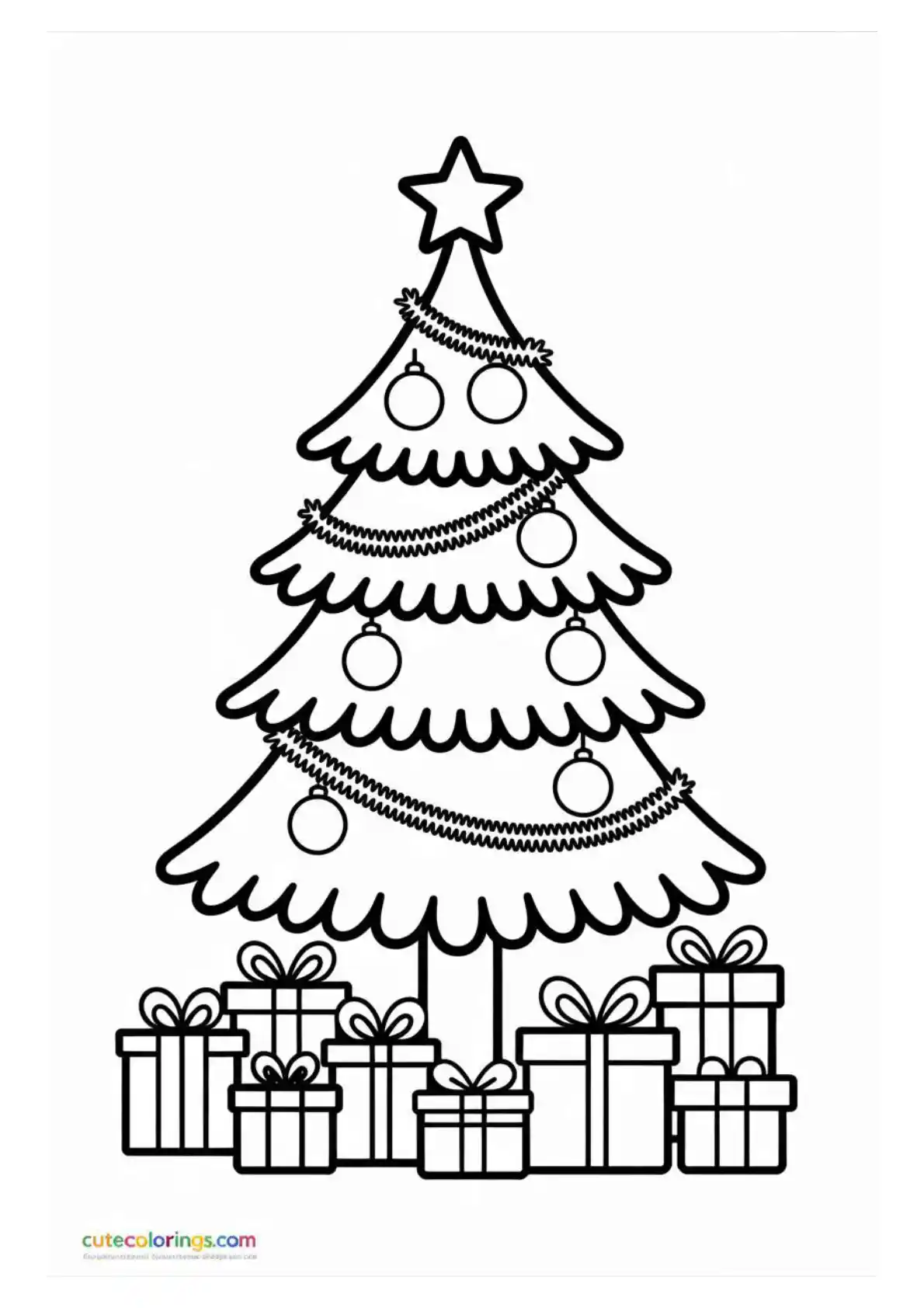 Classic Tree with Garland and Presents