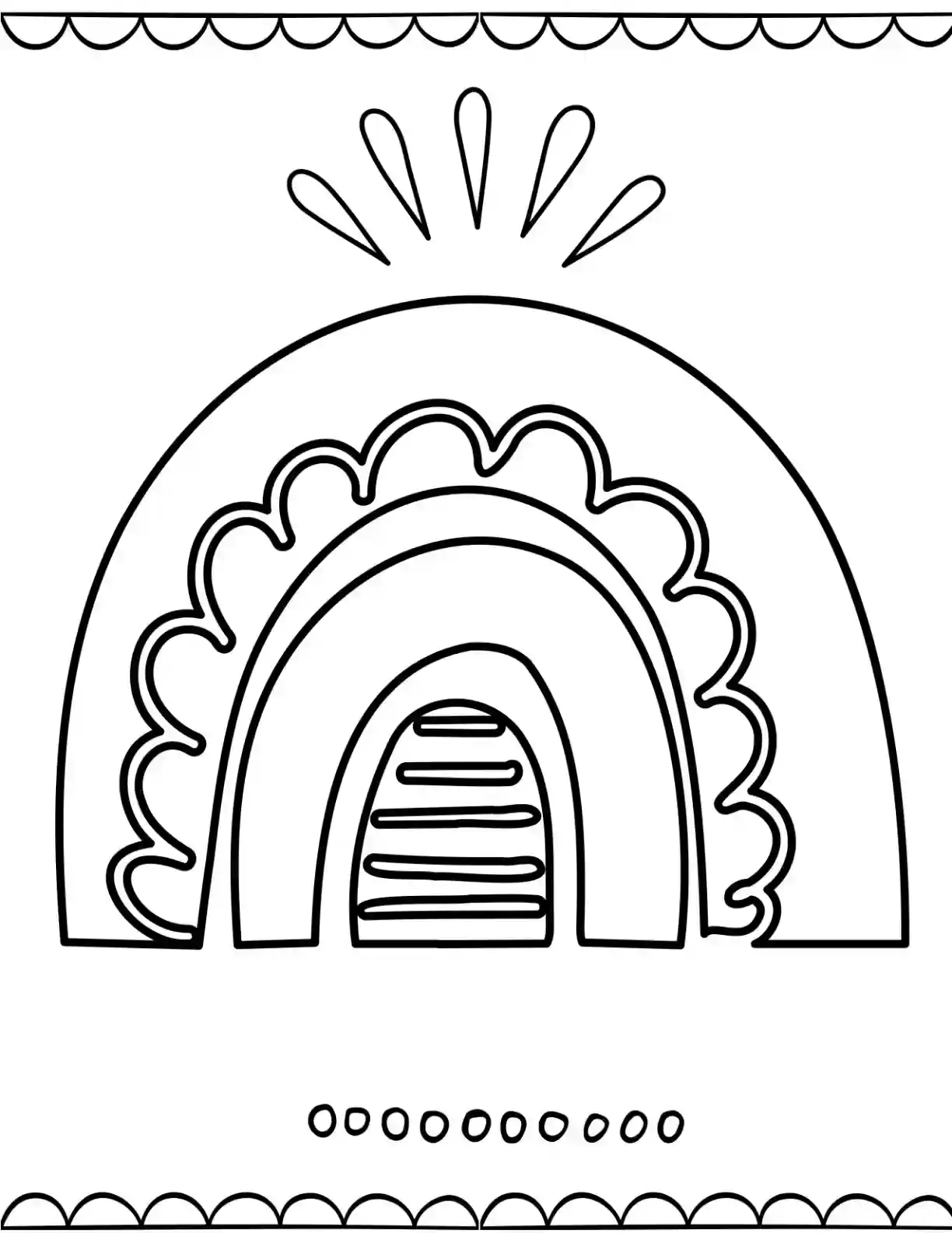 Cloud Rainbow Coloring Page