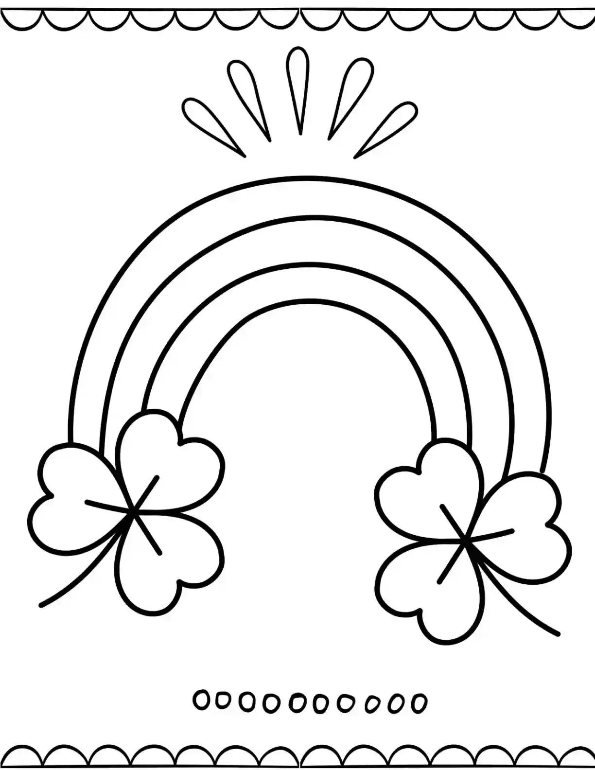Clover Rainbow Coloring Page
