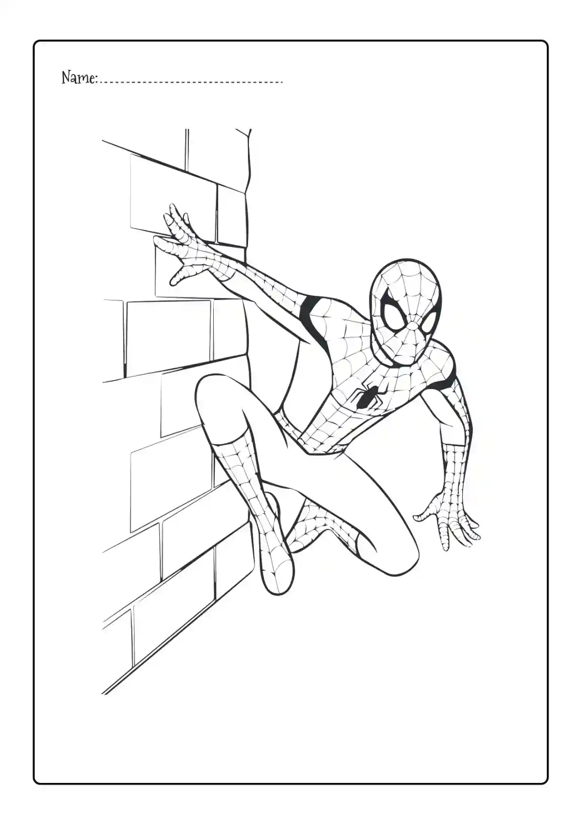 Crawl Spiderman Coloring Page