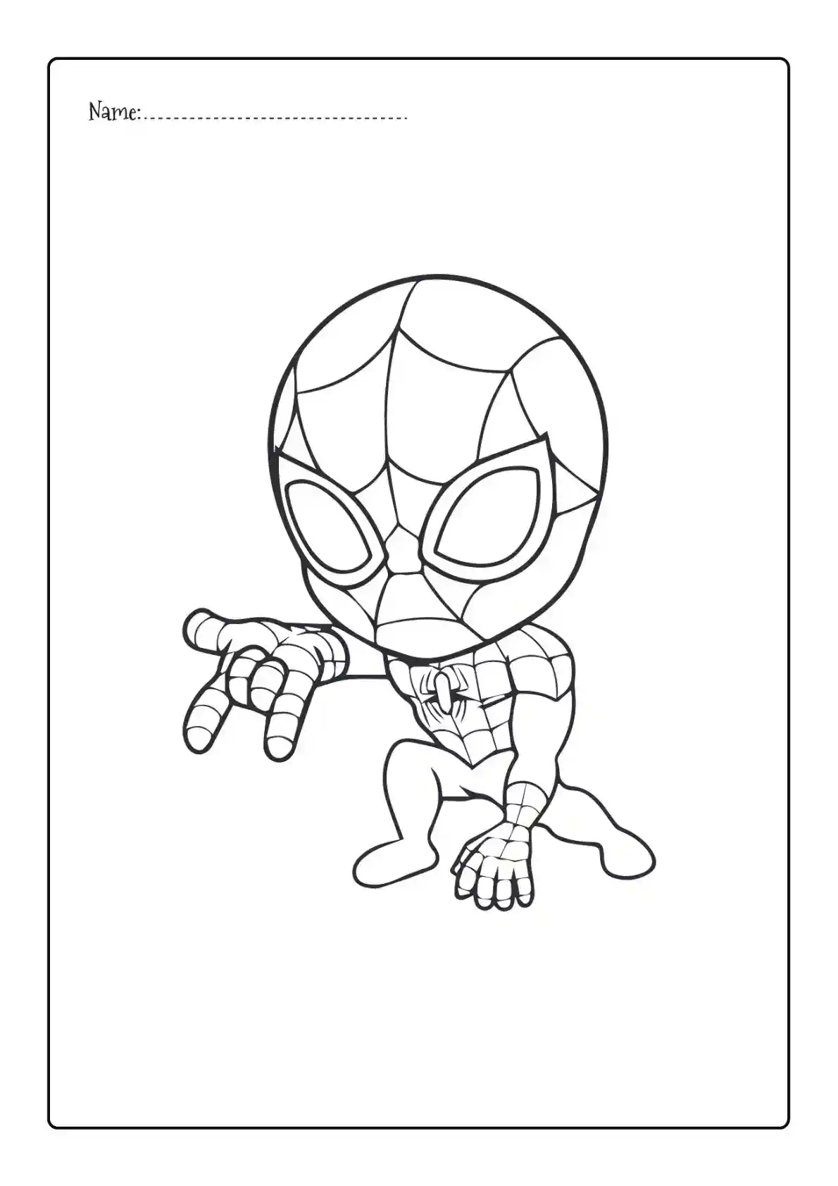 Crouch Spiderman Coloring Page