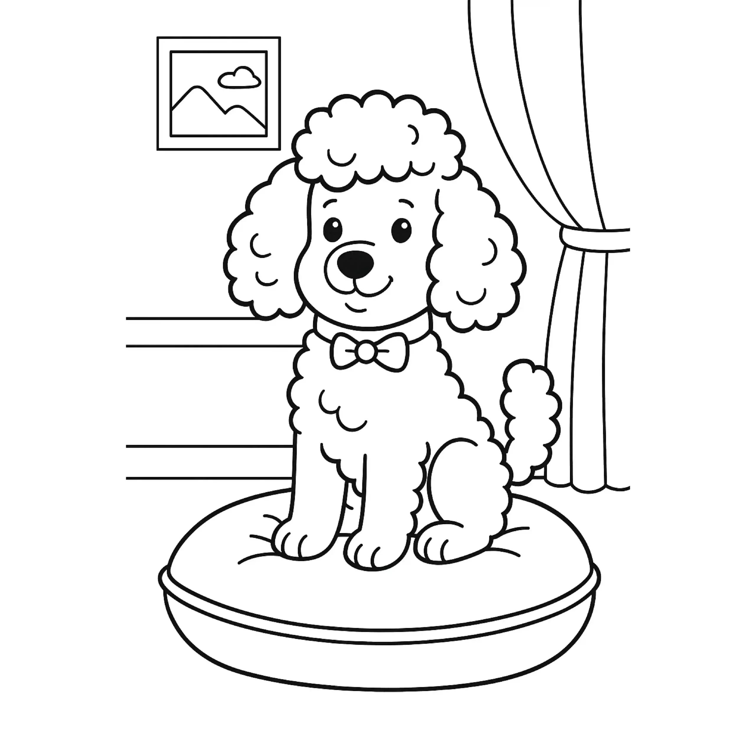 Curly Poodle Portrait