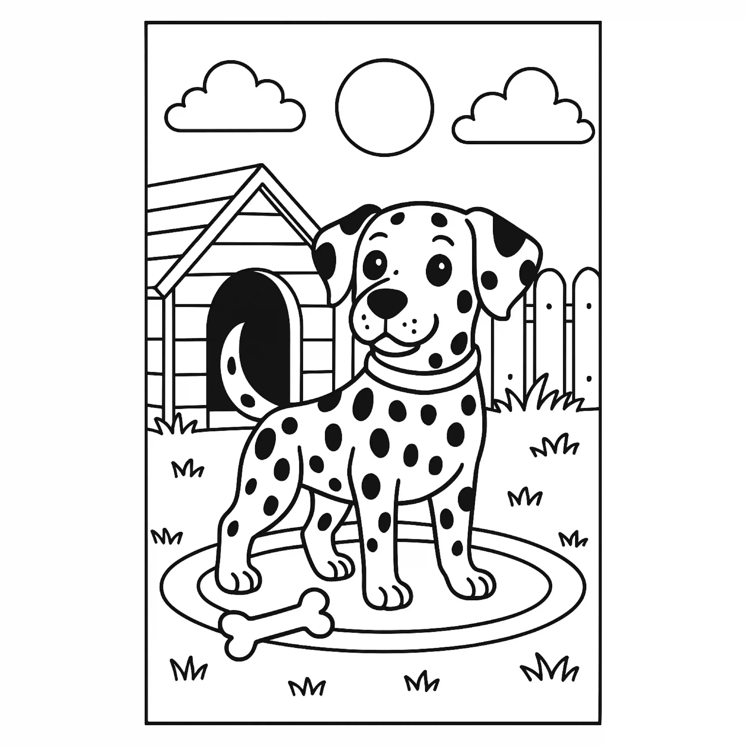 Dalmatian with Dog House