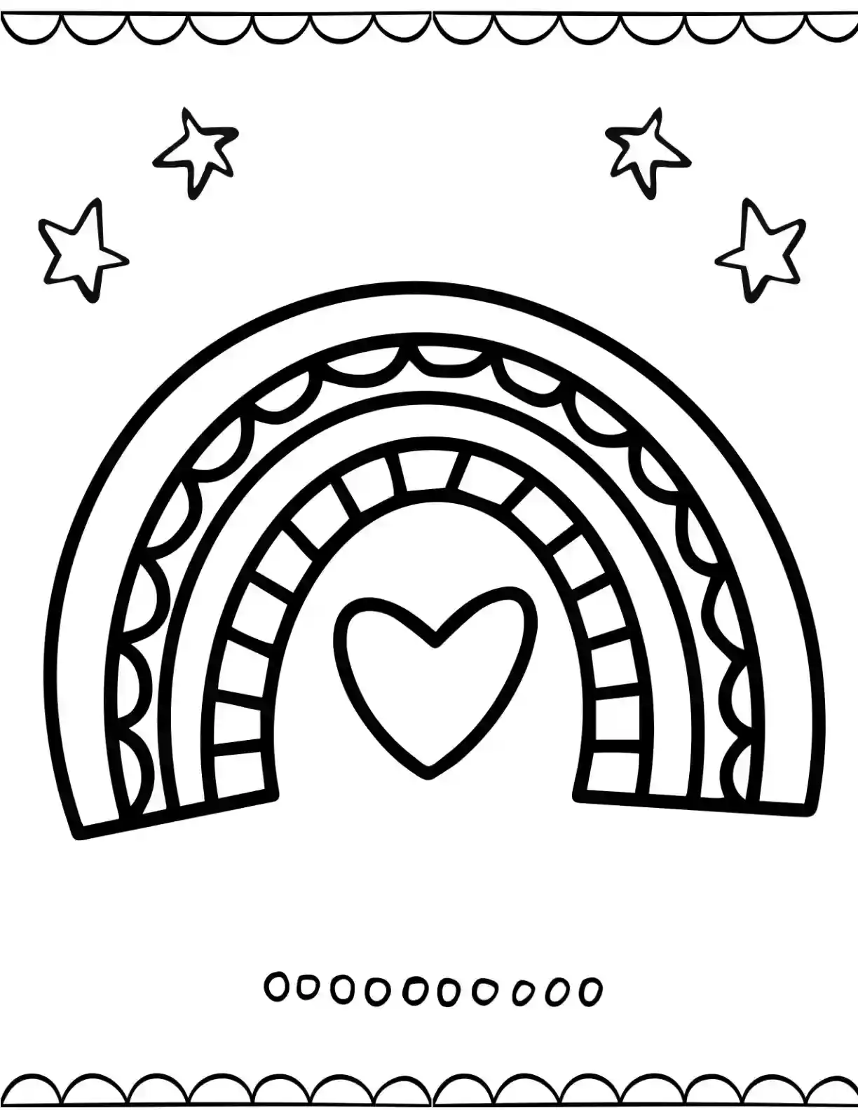 "Decorative Rainbow Coloring Page