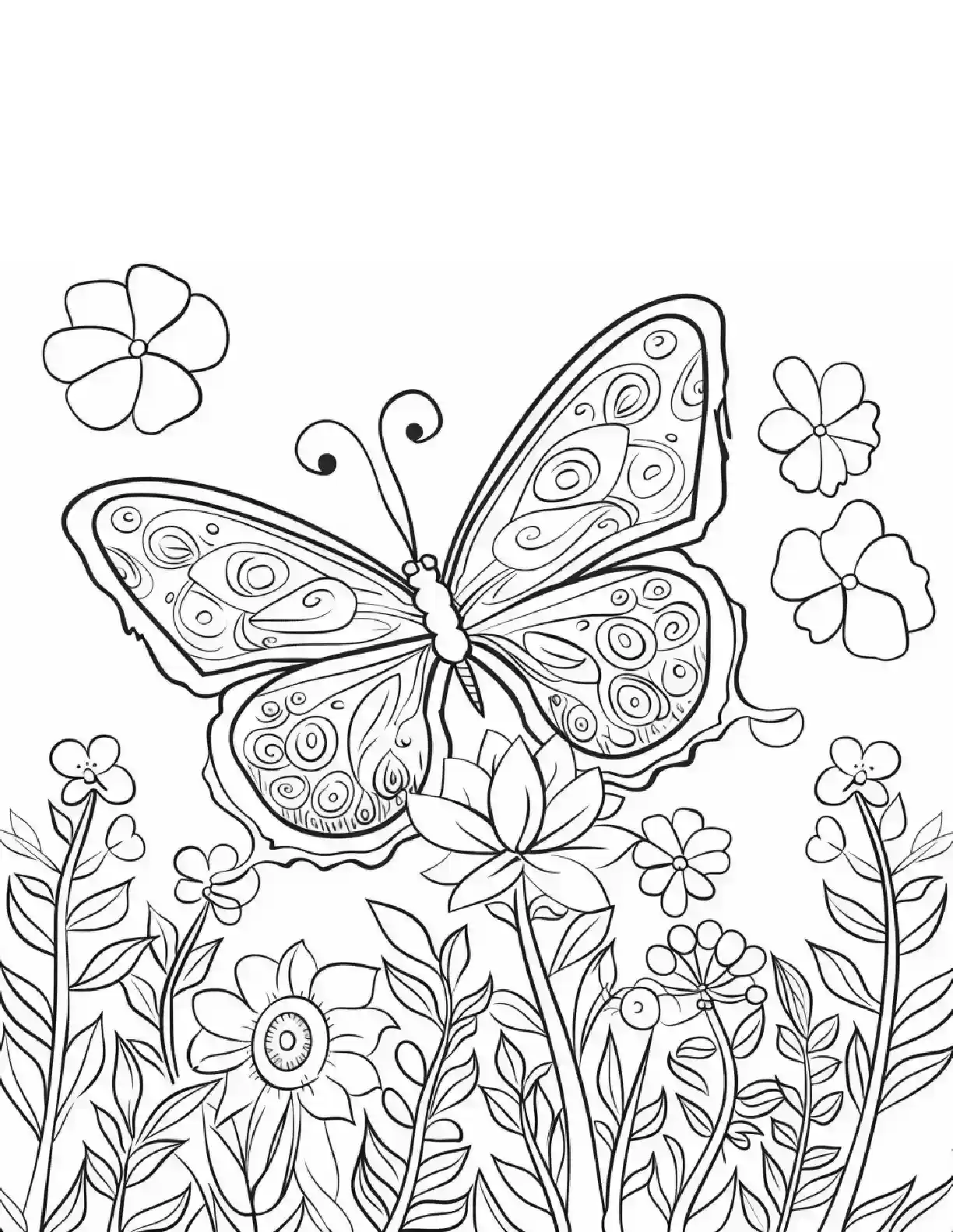 Detailed Butterfly in Botanical Garden