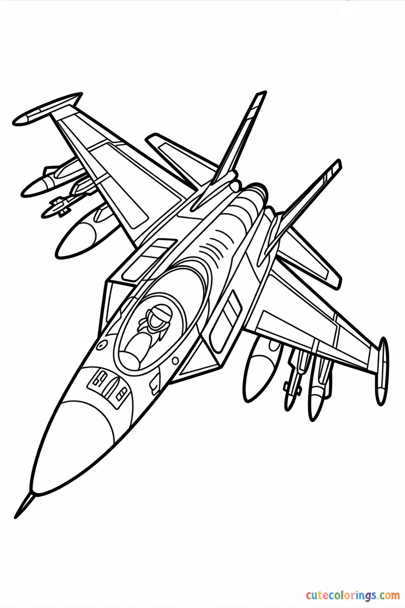 Modern military jet with cockpit and missile detail