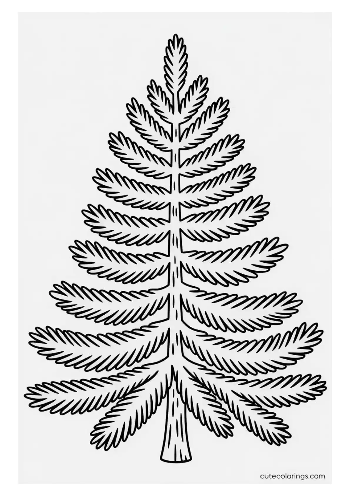 Detailed Pine Tree with Natural Branches