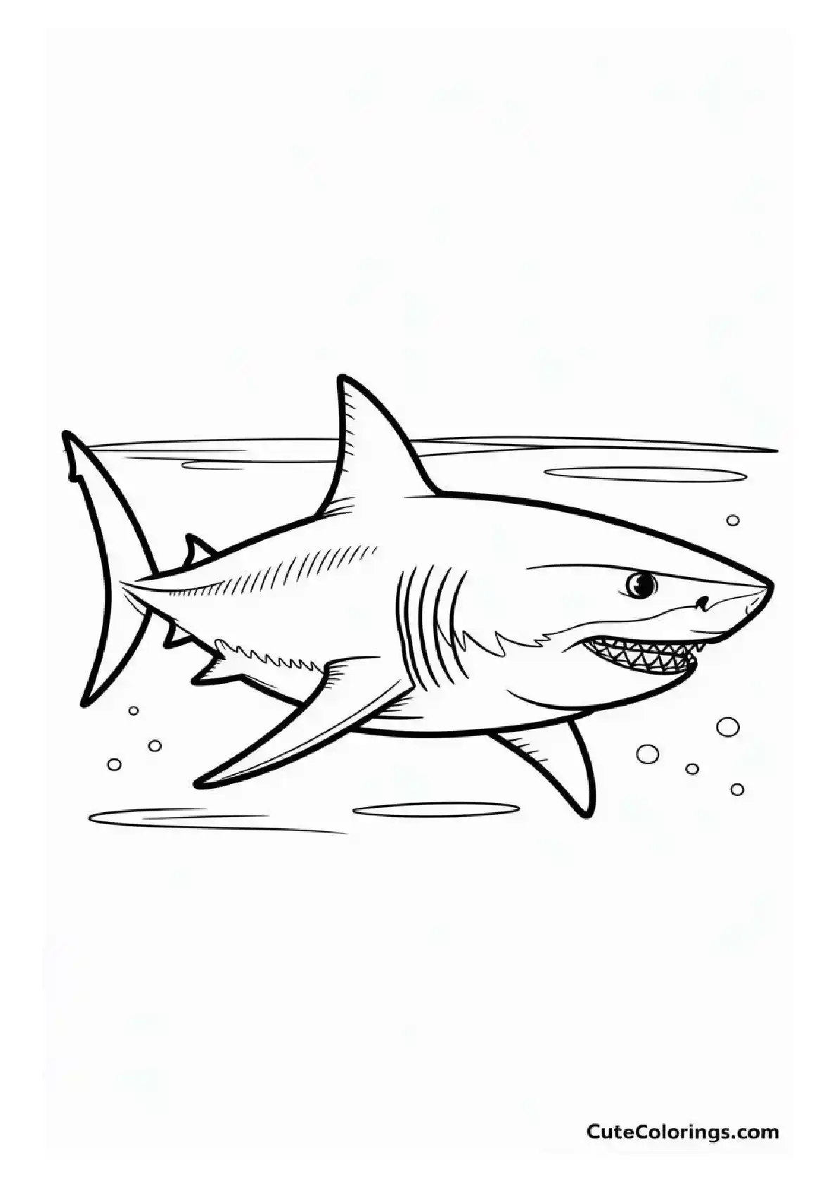 Detailed Swimming Shark Design
