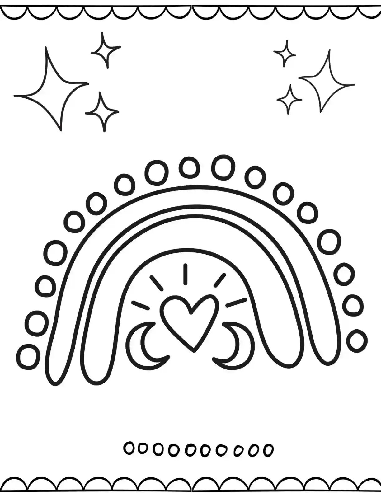 Dotted Heart Rainbow Page