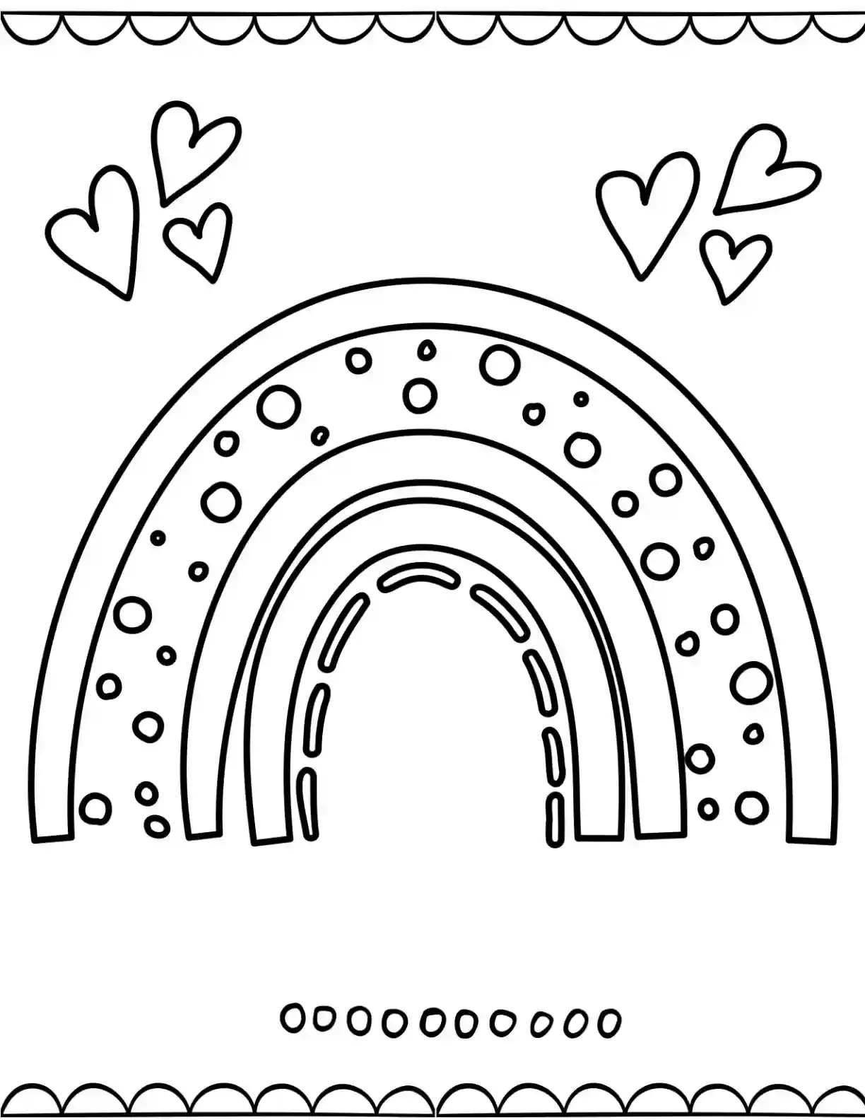 Dotted Rainbow Coloring Page