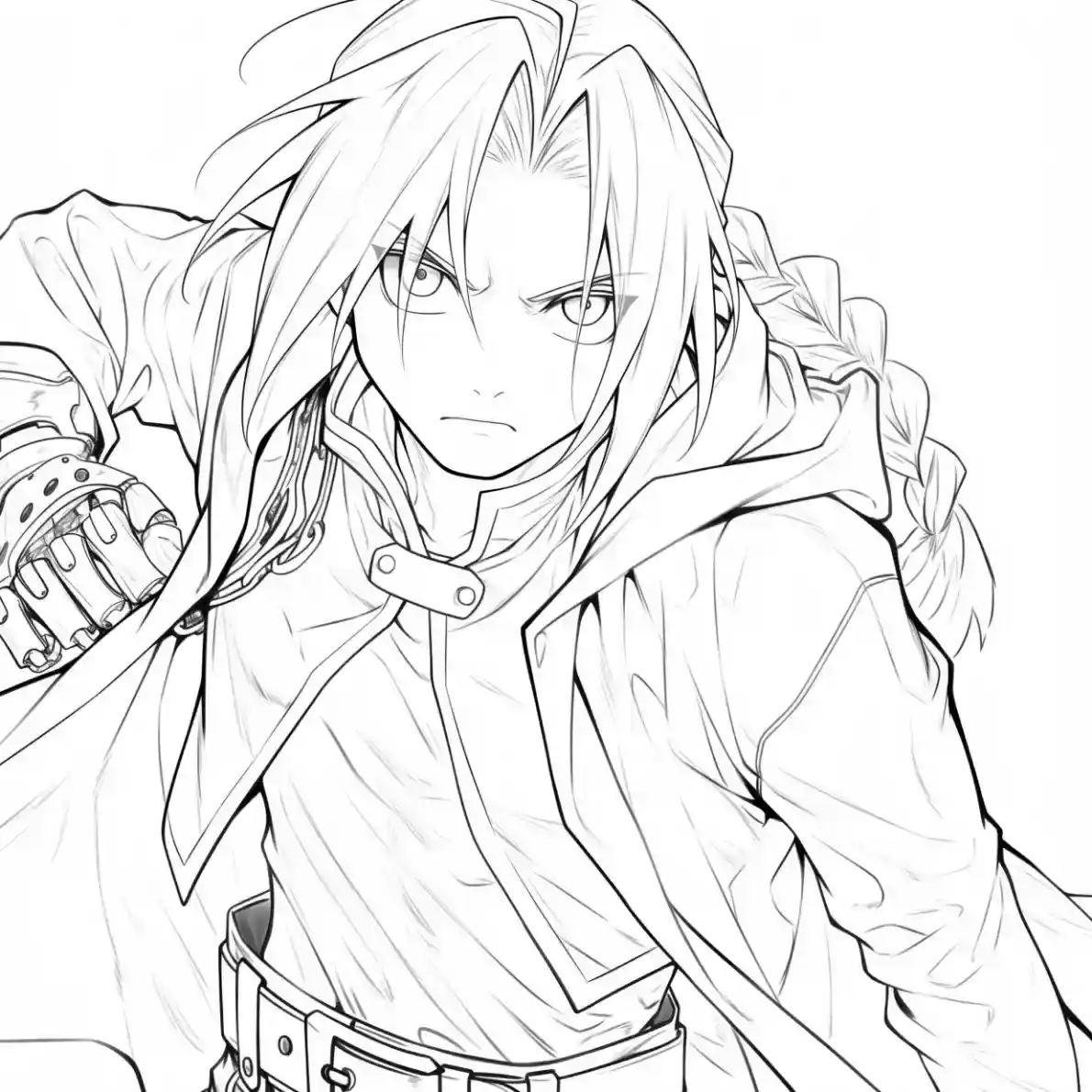 Edward Elric Portrait Coloring Page