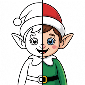 Vista previa de dibujos de duendes para colorear