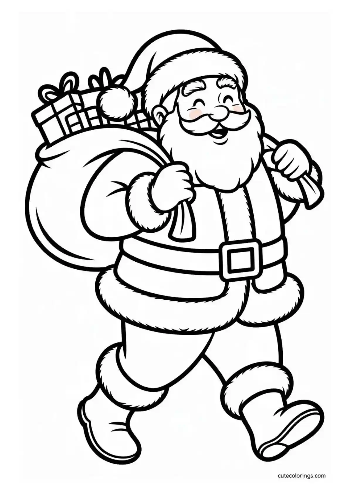 Excited Santa in Snowy Winter Scene