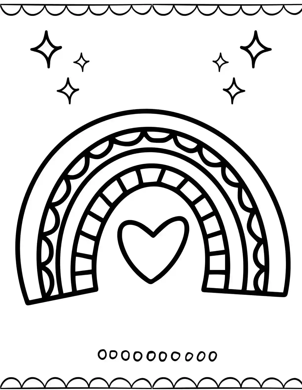 Fancy Rainbow Coloring Page