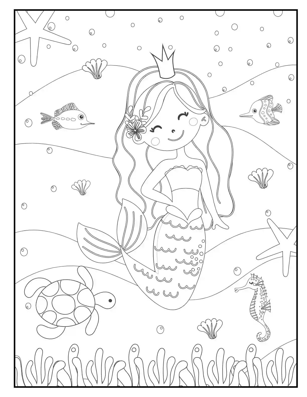 Flowing Hair Mermaid 