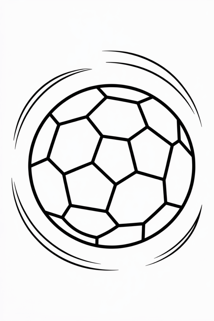 Spinning Soccer Ball Coloring Page