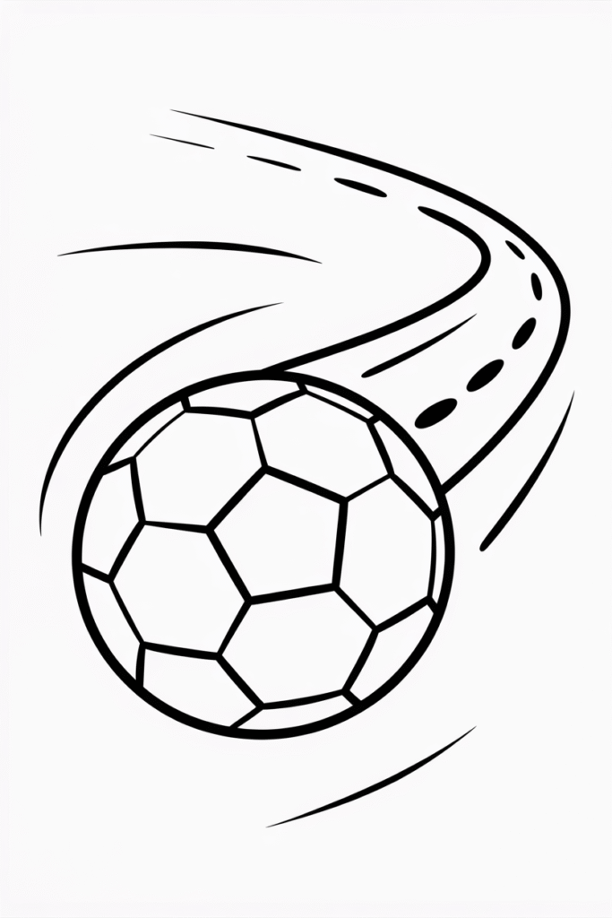 Fast Soccer Ball Motion Coloring Page
