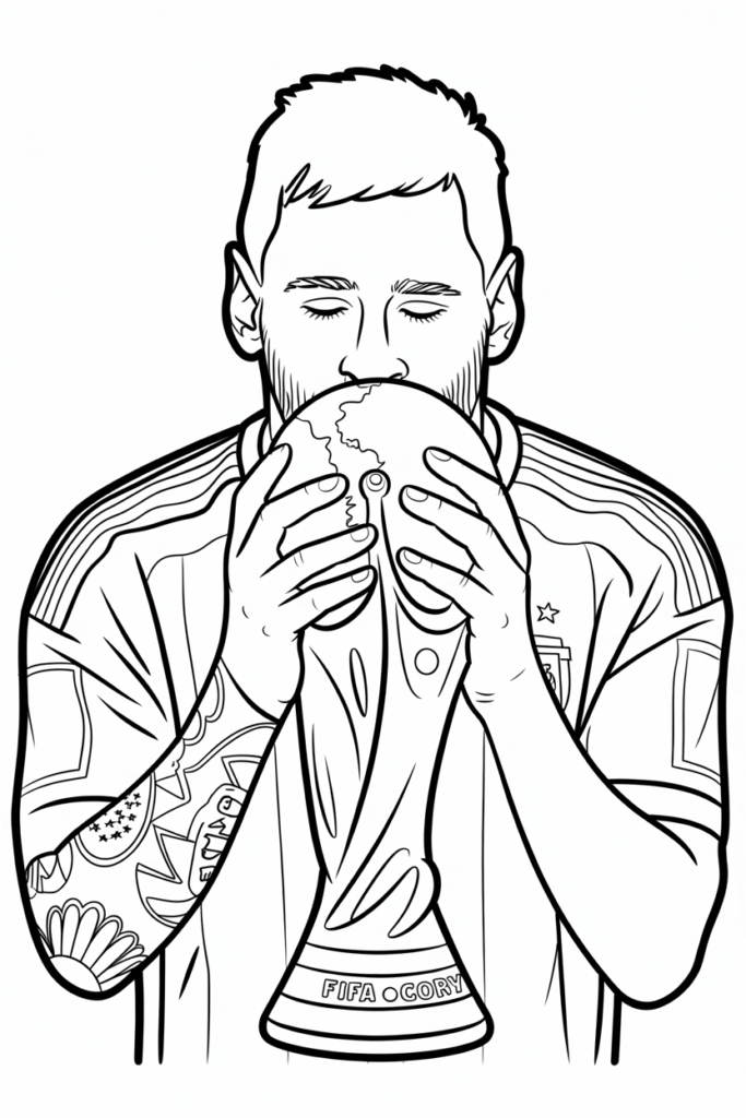 Messi Celebration Coloring Page
