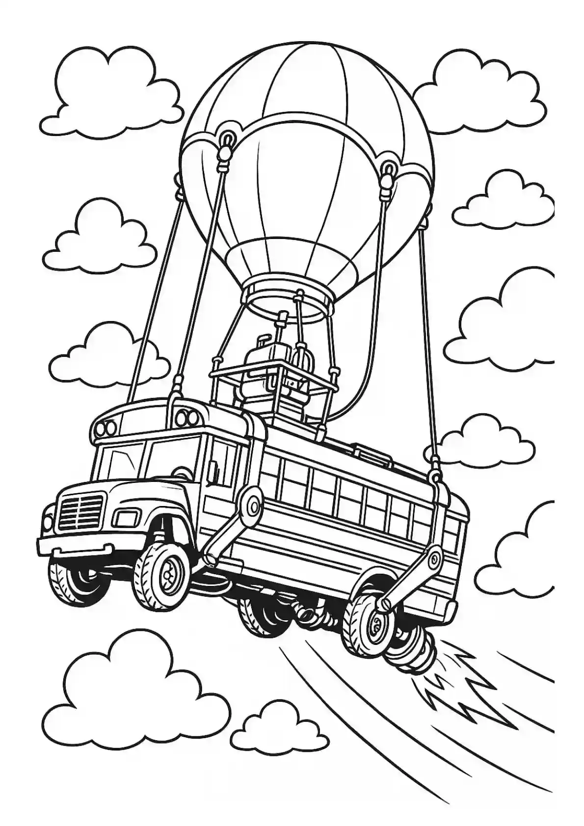 Fortnite Battle Bus Coloring Page